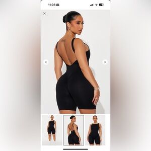 Fashion Nova Black Active Romper